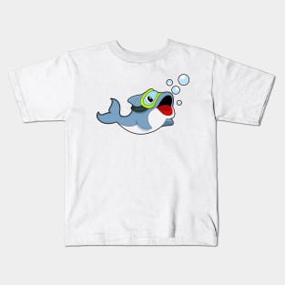 Dolphin at Diving with Water bubbles Kids T-Shirt